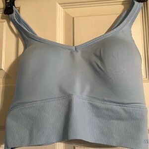 PINK Victoria's Secret Blue Sports Bra with Cross-Back Design